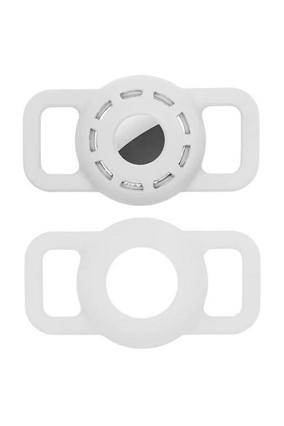 REDz Accessories Airtag Holder, Attaches to Collar or Backpack, Silicone, White