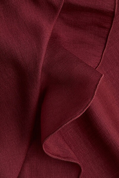 H&M Farbala Şeritli Maksi Elbise