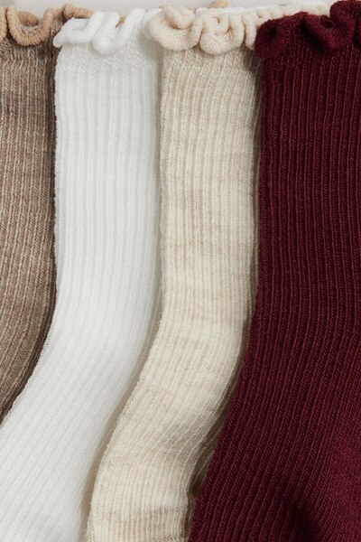 H&M 4'lü Overlok Detaylı Çorap