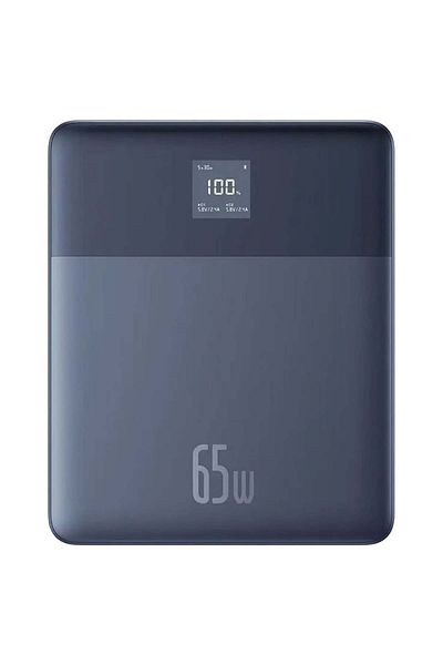 Baseus Baterie externă 2x Type-C, 65w, 12.000mah, afișaj digital, cablu Type-C inclus, albastru
