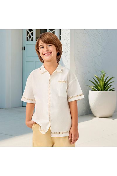 Juniors Embroidered Shirt and Shorts Set