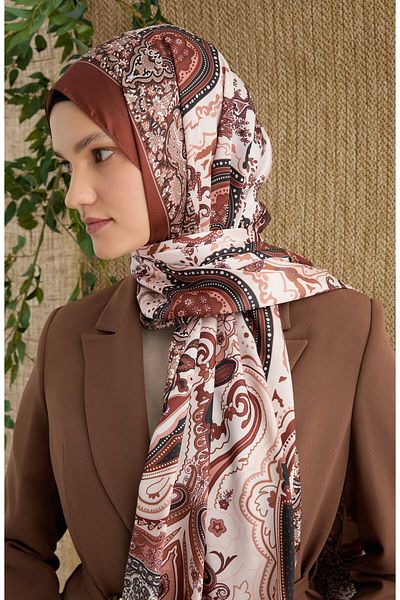 Fatma Atasoy Zenia Tile Voile Silk Shawl