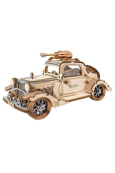 Generic Robotime ROLIFE Vintage Car TG504, Assembly Brain Teaser 3D Wooden Puzzle DIY Build Model Crafts Kit