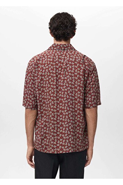 MANGO Man Desenli dökümlü normal kesim gömlek