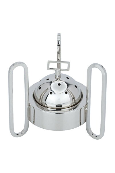 Generic Al Saif Gallery incense burner with steel stand, 11x11x15 cm - silver