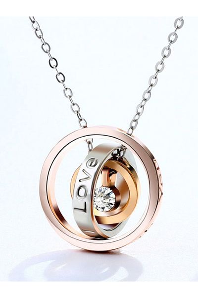 VOLY I love mom silver pendant chain 45 cm adjustable