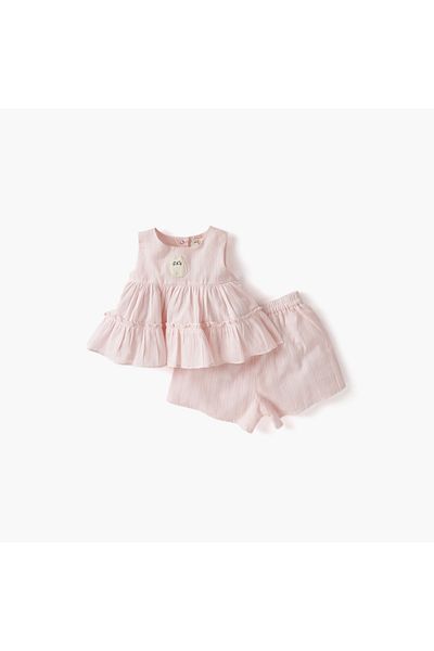 Juniors Cat Applique Sleeveless Top and Shorts Set