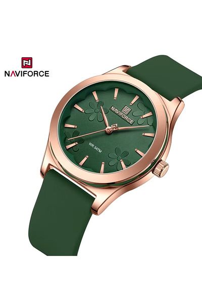 Naviforce Women's Analog Watch – 36mm Sleek Dial, Silicone Strap, 3ATM Water Resistant