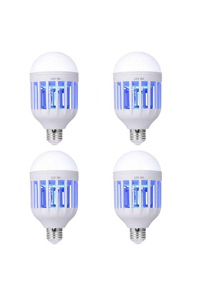 Echo Soul Set 4 becuri LED 2 in 1 cu lampa UV anti insecte Echo Soul, aparat anti tantari, muste, 9w