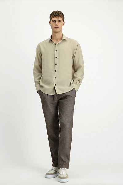 Kiğılı Long Sleeve Oversize Lyocell Blend Shirt