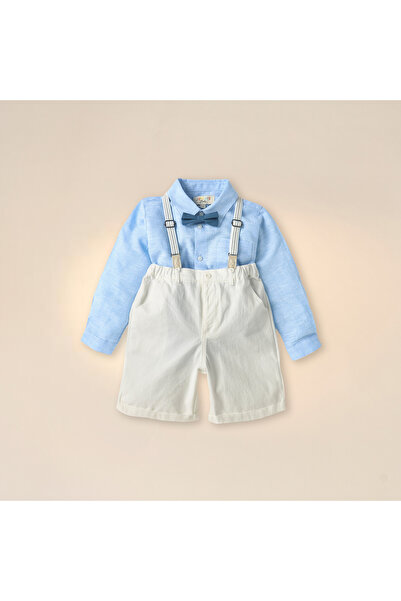 Juniors Bow Applique Shirt and Dungaree Set