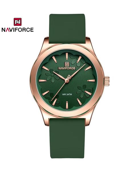 Naviforce Women's Analog Watch – 36mm Sleek Dial, Silicone Strap, 3ATM Water Resistant