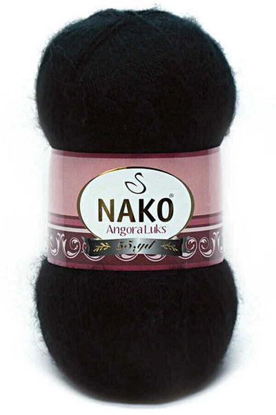 NAKO 5 τεμάχια Angora Luxury Hand Knitting Yarn 217 Μαύρο