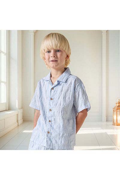 Juniors Textured Shirt and Shorts Set