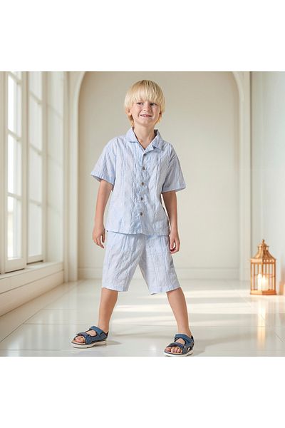 Juniors Textured Shirt and Shorts Set
