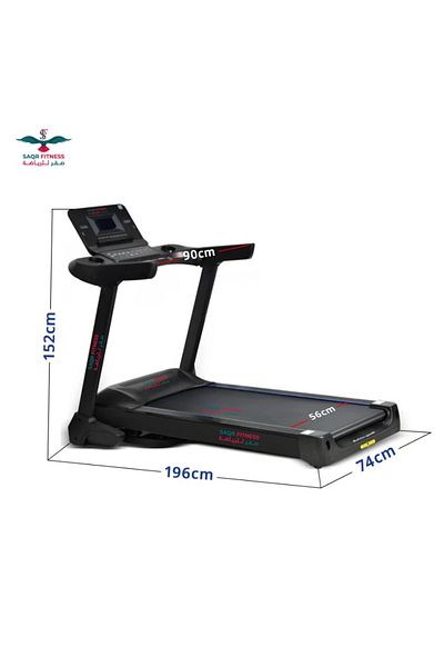 saqr fitness Electric treadmill, 160 kg capacity, 4 hp, 15% forward incline, 4 hp power