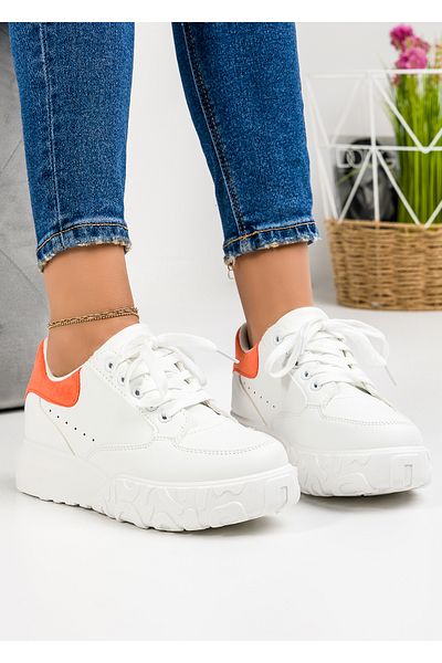 starlike Women's white and orange sports shoes A026