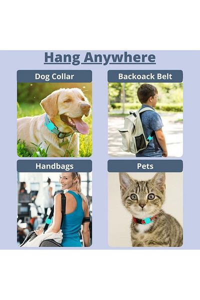 REDz Accessories Airtag Holder, Attaches to Collar or Backpack, Silicone, Blue