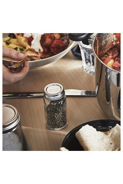 IKEA Spice jar, clear glass/stainless steel, 6 cl