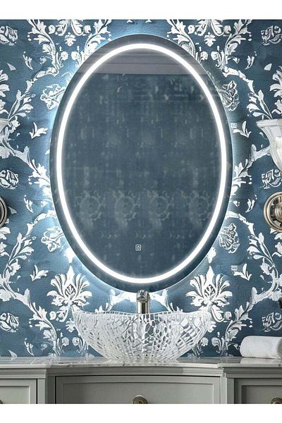Taimi Oval bathroom mirror with LED backlight and touch control 60 x 40 cm