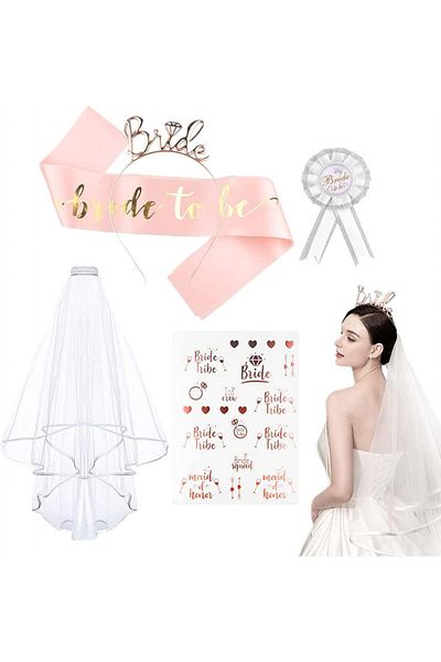 Elezenioc Wedding Accessory Set, 5 Pieces, Textile/metal, Multicolor, 80 Cm / 180 Cm / 18.5 Cm