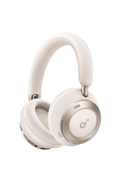 Anker On-Ear Wireless Active Noise Canceling Headphones, BT 5.3, Hi-Res, SoundCore Space One Pro, White