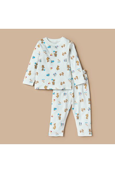Juniors Bear Print Long Sleeves T-shirt and Pyjama Set