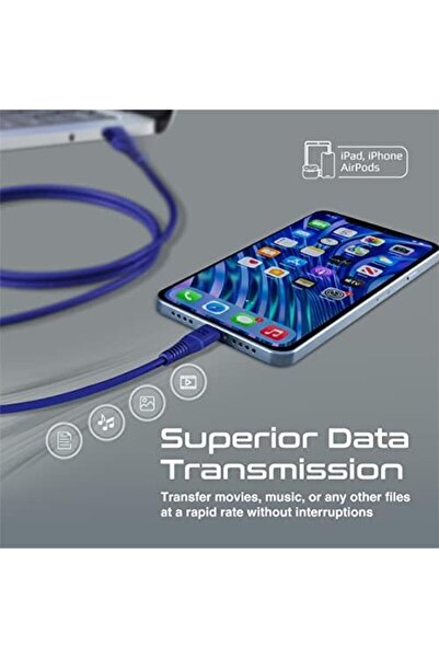 Promate USB-A to Lightning Cable, High Tensile 2.4A Super-Fast USB-A to Lightning Charger with 480 M