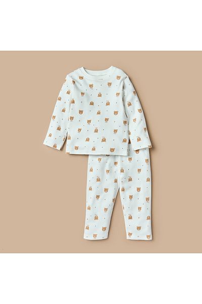 Juniors All-Over Bear Print T-shirt and Pyjama Set