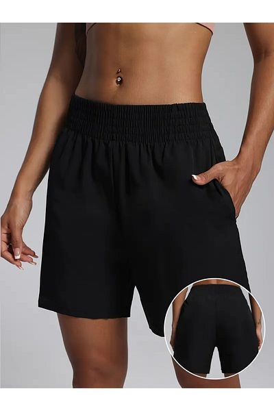 CANDERO Women's Black Shorts Plus Size Oversized Sweatpants Sports Casual Wear Quality Stylish Appearance Yus