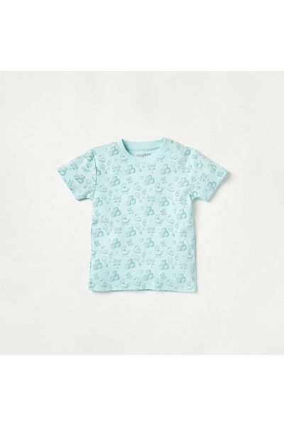 Juniors All-Over Toy Print Short Sleeve T-shirt and Elasticated Pyjama Set