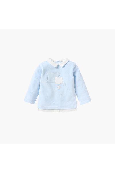 giggles Star Embossed Twofer Top and Pyjama Set