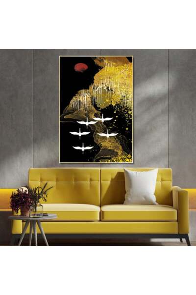 SND لوحة قماشية بتصميم مودرن مع برواز فضي مجوف