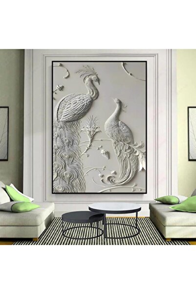 SND لوحة جداربة قماشية مطبوعة بتصميم اللوحة الجبسية مع برواز أسود مجوف