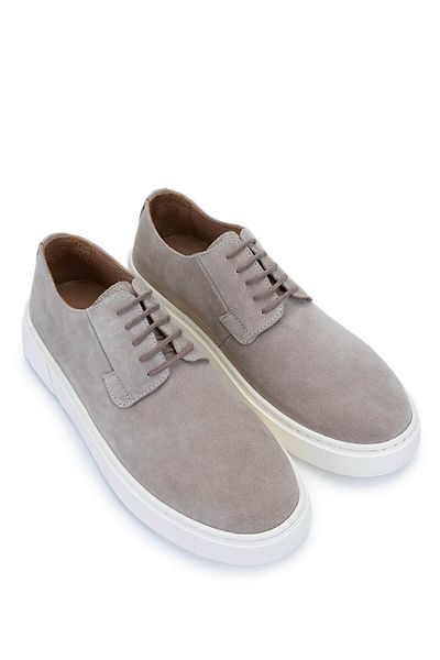 Tamer Tanca Men's Genuine Leather Beige Suede Sneakers & Sports Shoes