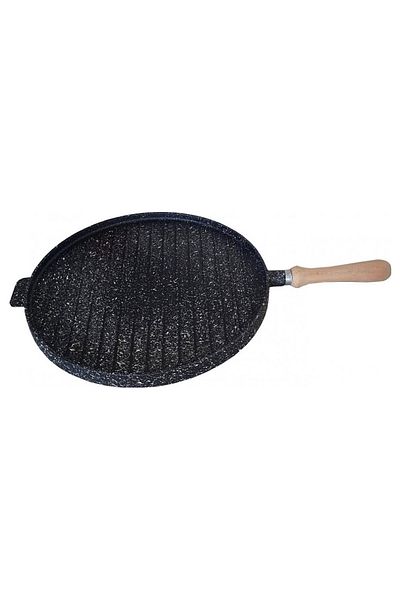 HARLEM Harlem® Granit 36S Double-Sided Grill Pan, Non-stick Granite Surfaces, Wooden Handle