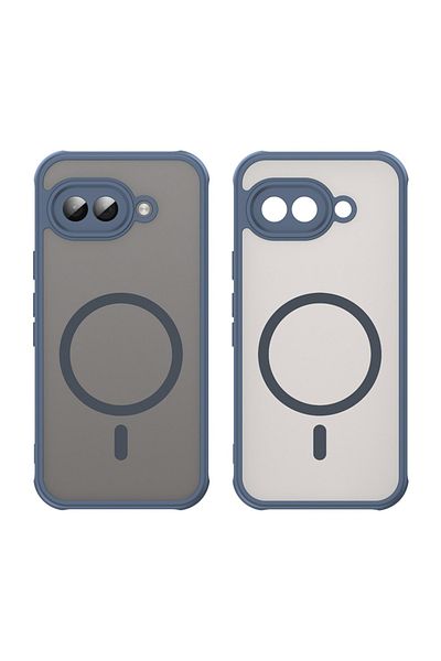 SKYDDAR INNOVATION Carcasă pentru Google Pixel 9a, HaloFrost MagSafe II, antișoc, set de autocolante, albastru marin