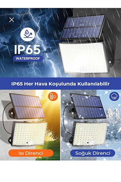 Egonex LF-2501B 108 ledli solar projöktör 60W güneş enerjili hareket sensörlü led projöktör beyaz ışık