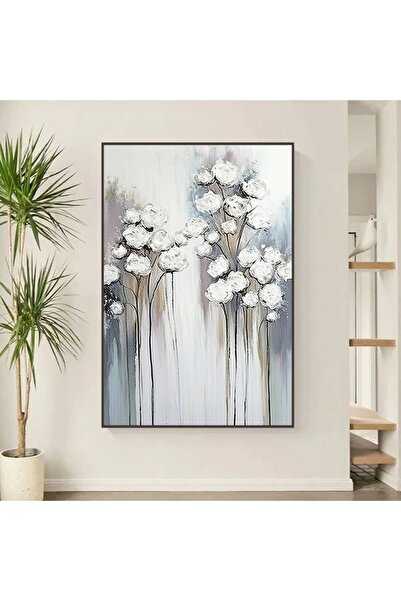 SND لوحة قماشية بتصميم الفن التجريدي مع برواز بني مجوف