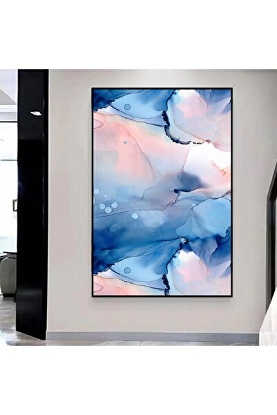 Marktna لوحة قماشية بتصميم الفن التجريدي مع برواز أسود مجوف