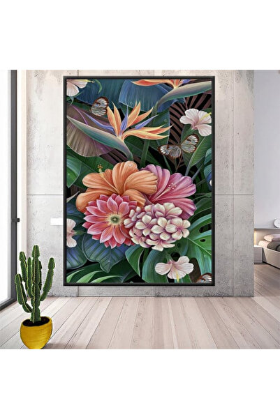 Marktna لوحة قماشية بتصميم مودرن مع برواز فضي مجوف