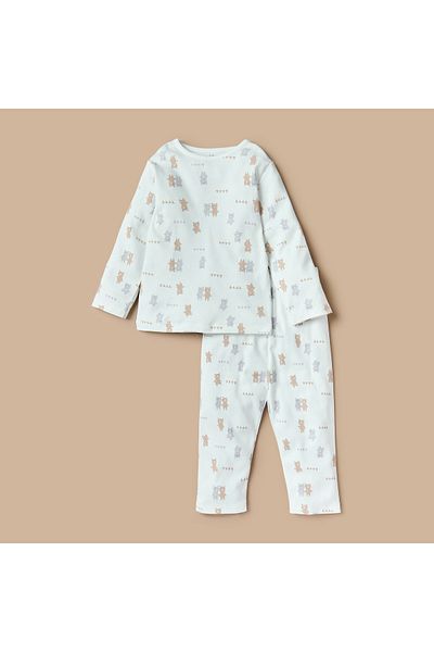 Juniors All-Over Bear Print T-shirt and Pyjama Set