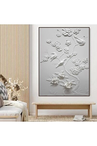 SND لوحة جداربة قماشية مطبوعة بتصميم اللوحة الجبسية مع برواز شامبين مجوف