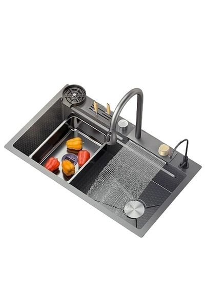 iHunt Chiuveta multifunctionala iHunt Sink SC039, cascada apa, display LED, spalator pahare, retractabila