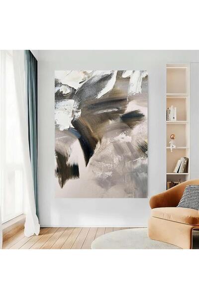 Marktna لوحة قماشية بتصميم الفن التجريدي مع برواز خشبي مخفي