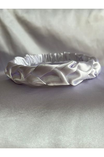 PratikDikisco White Satin Braid Hair Band