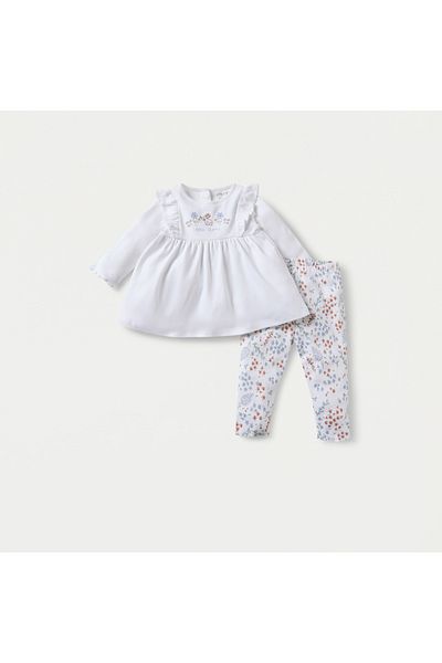Juniors Embroidered Top and Pyjama Set