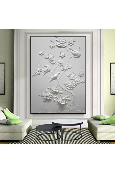 4gdran لوحة جداربة قماشية مطبوعة بتصميم اللوحة الجبسية مع برواز أسود مجوف