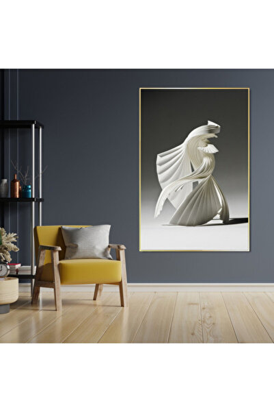 4gdran لوحة قماشية بتصميم مودرن مع برواز شامبين مجوف