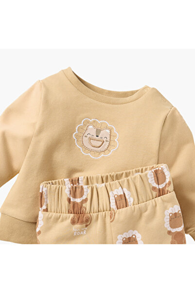 Juniors Lion Print Sweatshirt and Pyjama Set